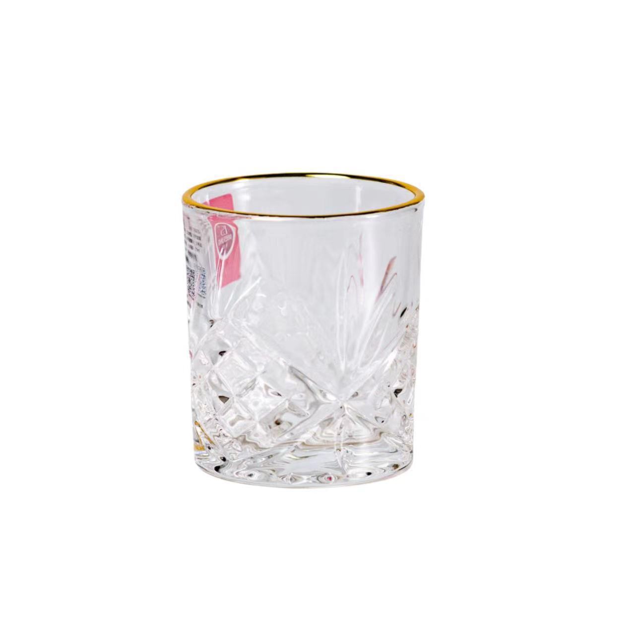 Diamond-patterned engraved spirits glass, glass wine glass, clear wine glass, white spirit glass, one-sip glass, small wine glass 70ml wholesale Item Picture
