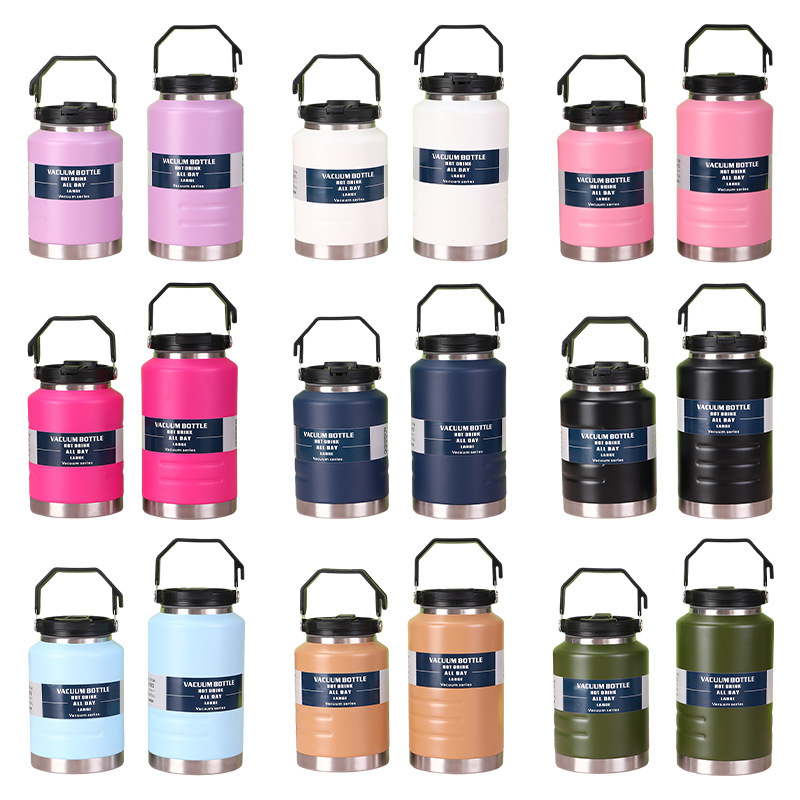 Cross-border 304 stainless steel ice bucket insulated cup, large-capacity ton-ton bucket, outdoor camping portable double-drinking lid handle pot full figure