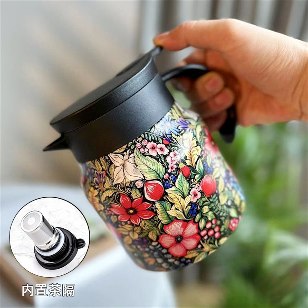316 tea-water separation insulated teapot, 800ml stewed teapot, coffee teapot, stainless steel inner liner insulated teapot details Picture