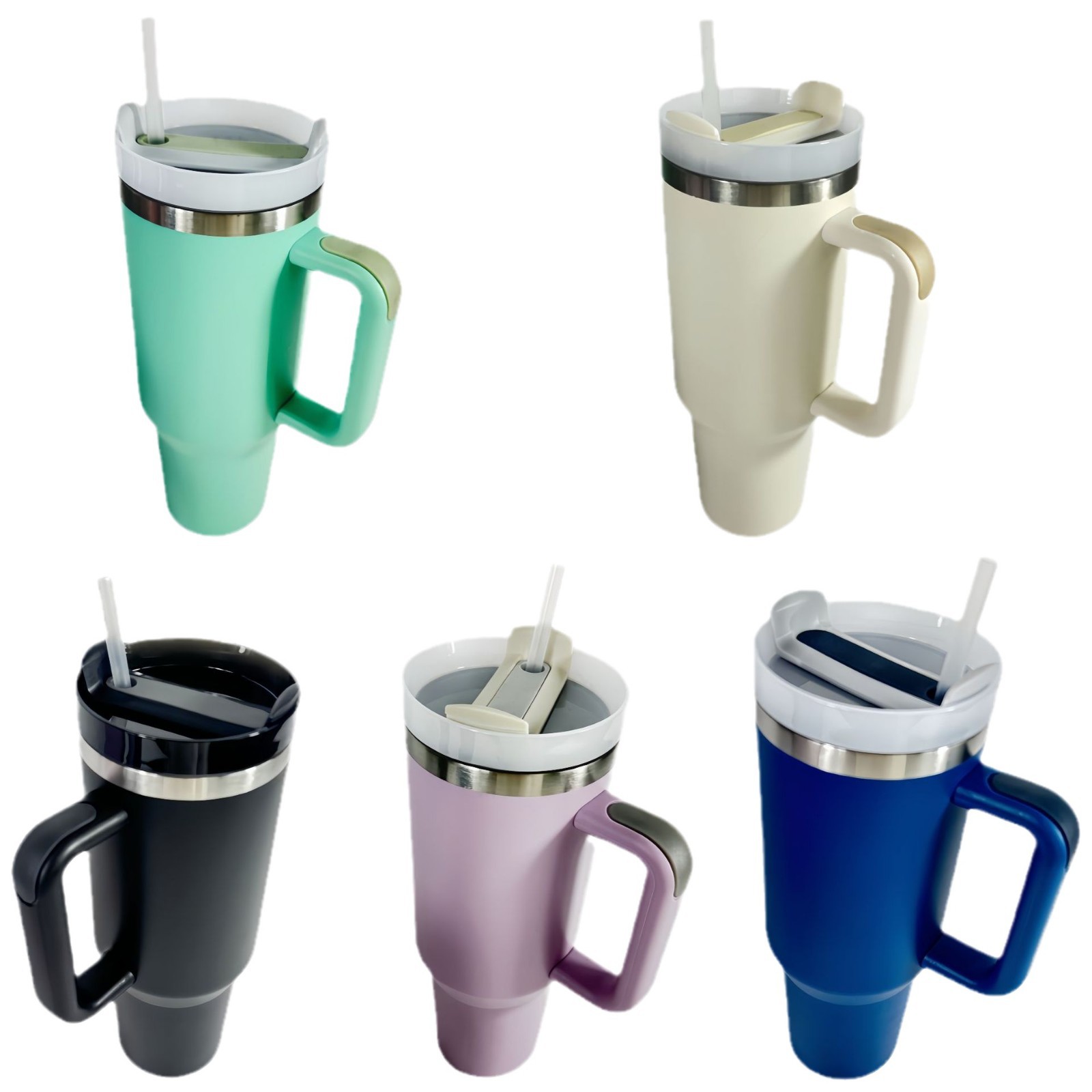 Cross-border second-generation 304 stainless steel insulated cup, 40oz large-capacity straw water cup, outdoor car portable ice cup Item Picture