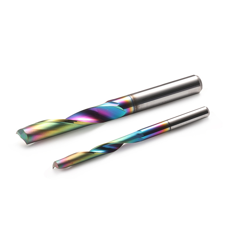 3.175-12mmDLC seven-color coated tungsten steel single-edge aluminum milling cutter, aluminum plate, aluminum alloy CNC cutting tool Item Picture