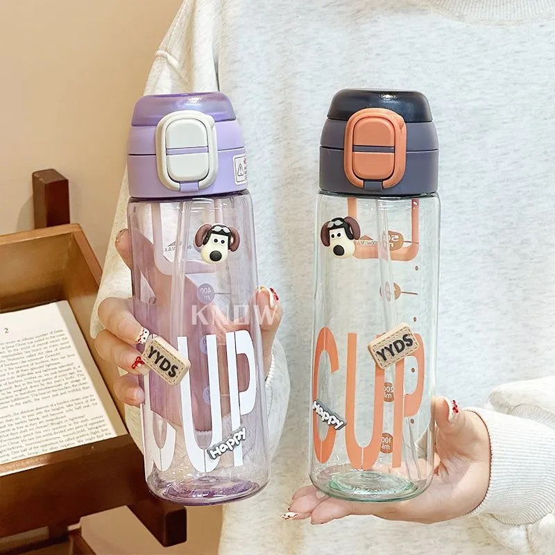 New water cups for girls with high appearance standards, large-capacity cups for students and children to go to school, and plastic cups for men's summer sports full figure
