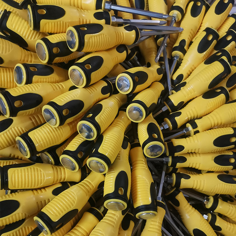 Wholesale of household tools such as yellow and black cross-shaped dual-purpose strong magnetic screwdrivers and screwdrivers from the original manufacturer Specification drawing