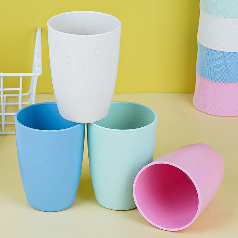 Cross-border wheat straw water cup net bag packaging, household anti-drop toothbrush cup, water cup, household wheat cup manufacturer wholesale Specification drawing
