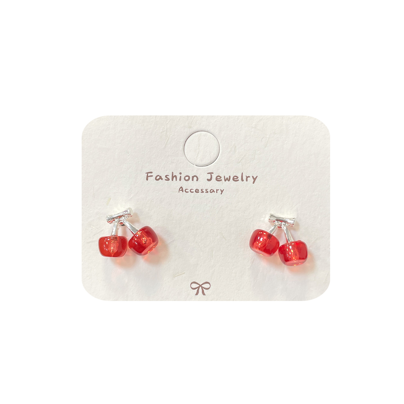 Retro and festive cherry stud earrings, silver needles for women, sweet and Instagram niche design, French red New Year earrings Item Picture