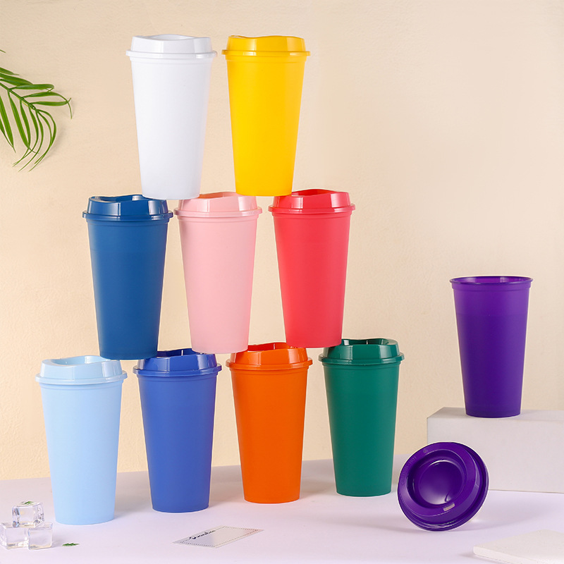 【 Processing and Customization 】 PP matte texture coffee cup, high appearance level, 16oz office drinking cup wholesale details Picture