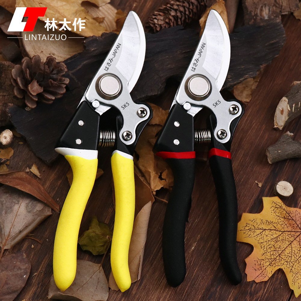 Lin Tai makes scissors, garden fruit tree pruning shears, zinc-aluminum alloy SK5 thick branch garden shears, flower branch fruit picking shears full figure