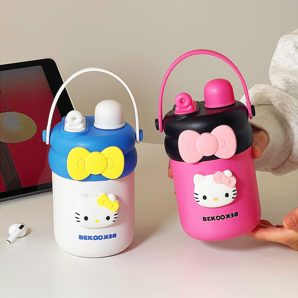 Cute dopamine insulated cup for girls, high appearance level, double drinking cup, simple, small and portable, 316 stainless steel cup full figure