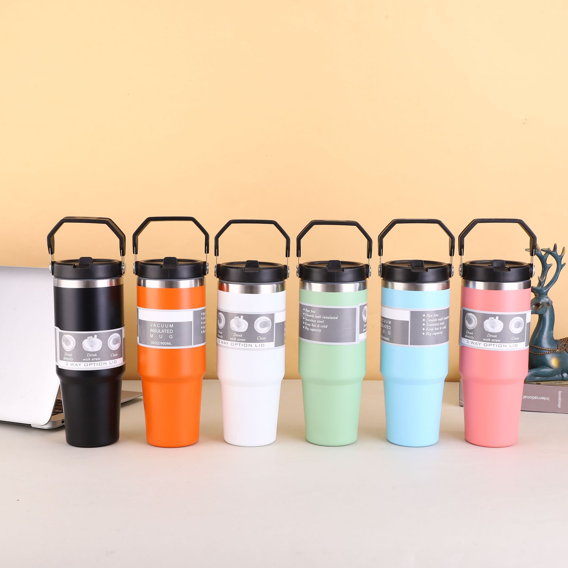Cross-border 30oz and 20oz new portable ice cup, coffee cup, portable car cup, car 304 stainless steel cup full figure