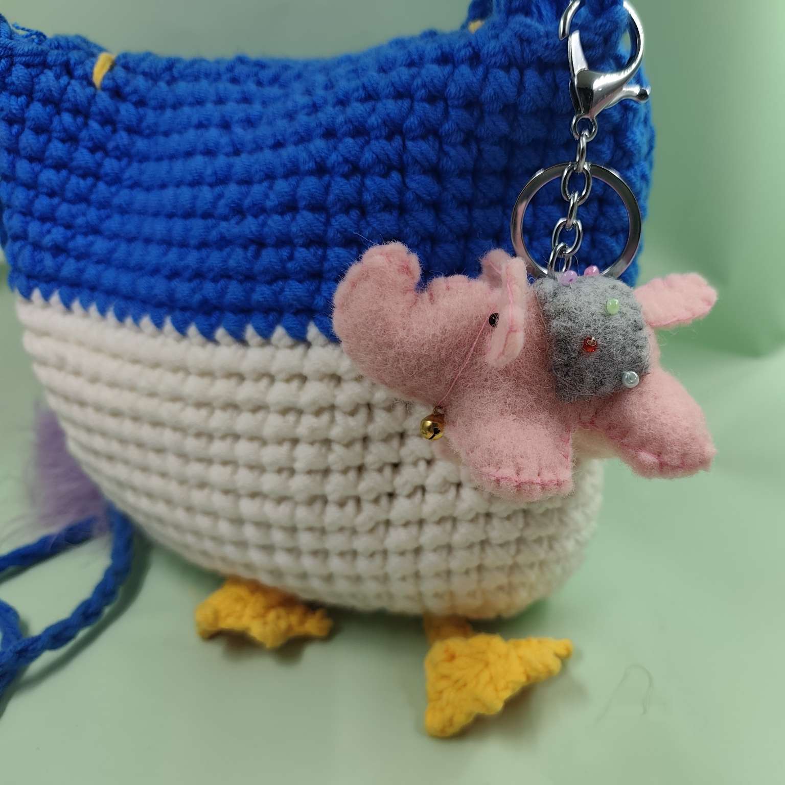 羊毛毡小象包包挂件饰品手机挂件详情图12