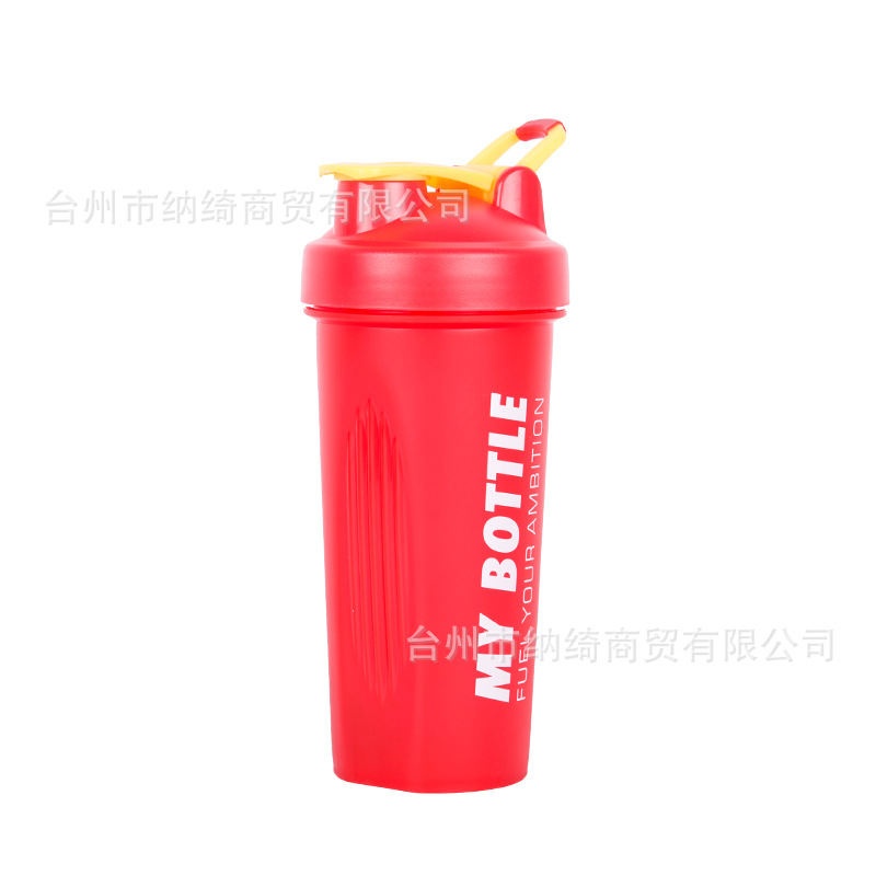Factory direct supply of portable 600ml sports plastic water cup, milkshake protein powder, fitness shaker cup with logo printing Item Picture