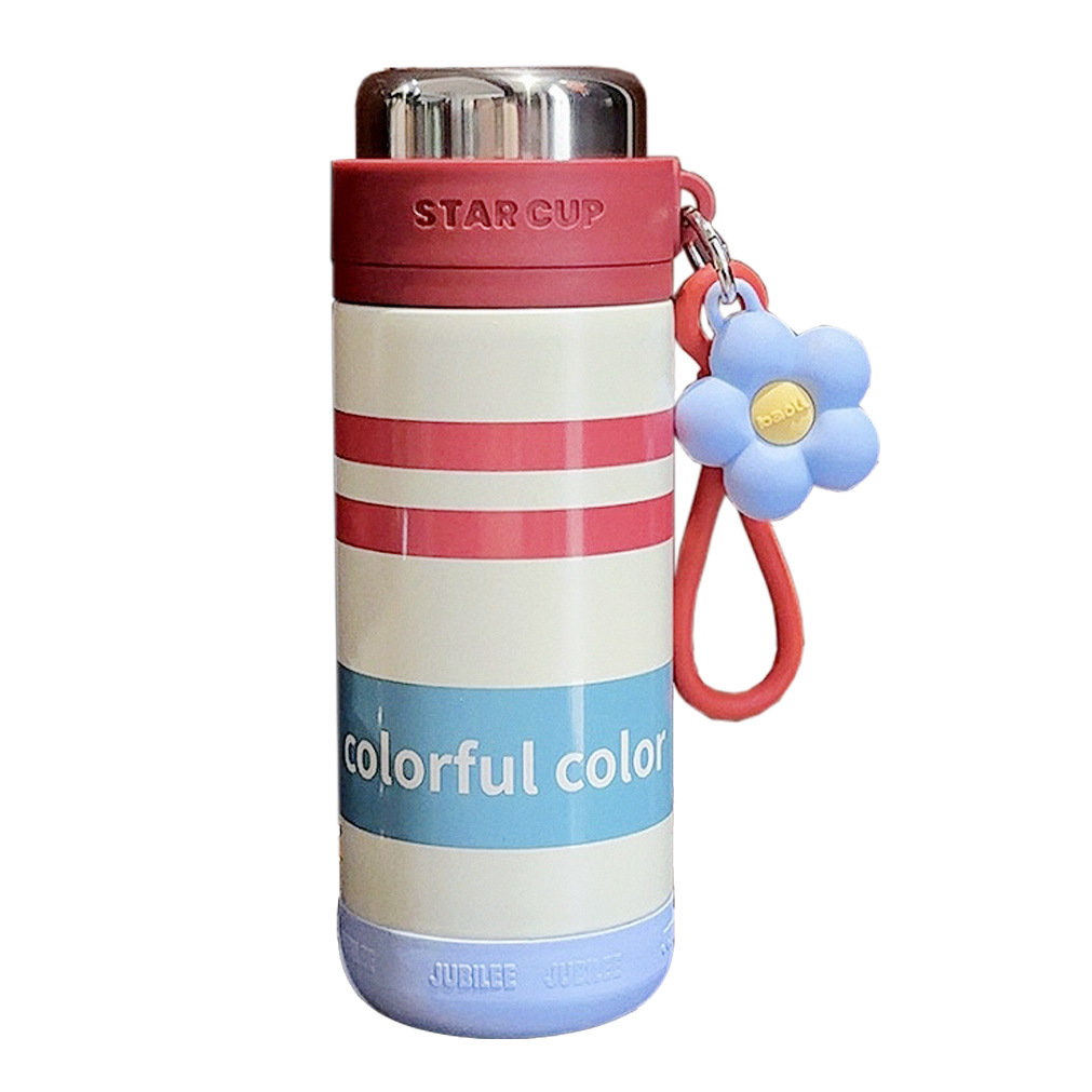 Girls' exquisite small flower insulated cup, high appearance level portable water cup, fashionable gift for girls, stainless steel retro cup Item Picture