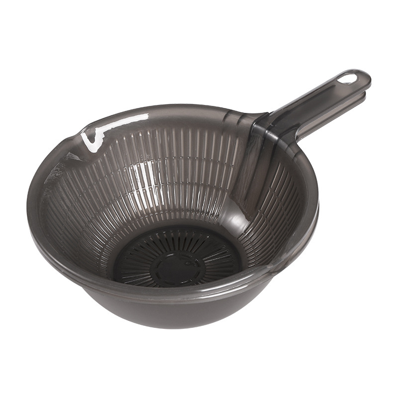 Plastic draining basket, kitchen vegetable washing and rice-washing basket, fruit and vegetable cleaning basket with handle, double-layer vegetable washing and draining spoon, vegetable washing basin Item Picture