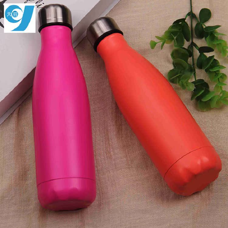 Coca-Cola bottle vacuum insulated cup, new stainless steel creative gift cup, outdoor travel printed logo sports water cup details Picture