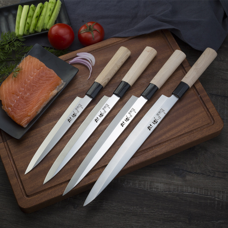 Japanese cuisine knife, sashimi knife, sushi knife, salmon knife, raw fish knife, fish head knife, beef knife Application Scenario