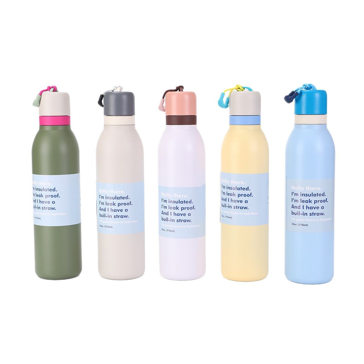 owala's 304 stainless steel insulated cup is suitable for outdoor use. It features a straight cup with a lifting rope and a large-capacity straw sports cup Item Picture