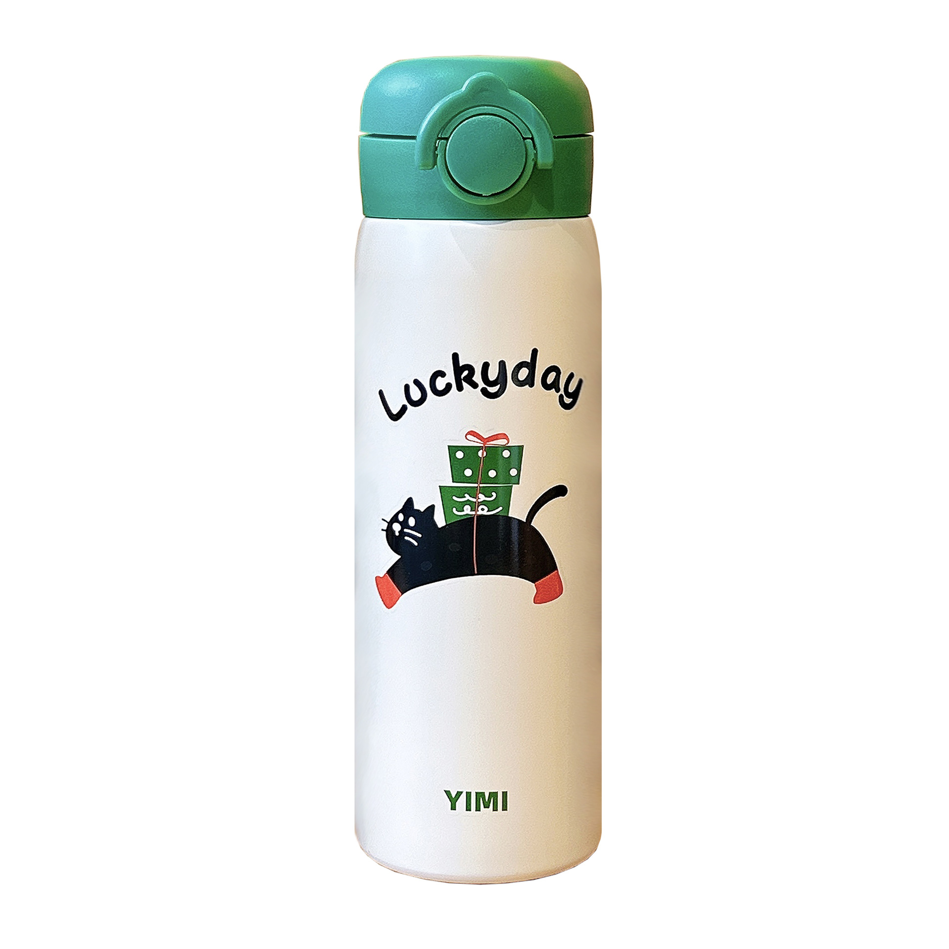 Cute cartoon insulated cup, student high appearance level souvenir water cup, 316 stainless steel couple portable straw cup Item Picture
