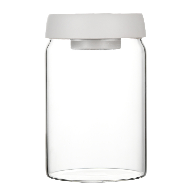 Transparent glass sealed jars, household large-capacity vacuum jars, storage jars, kitchen storage, large coffee jars wholesale Item Picture