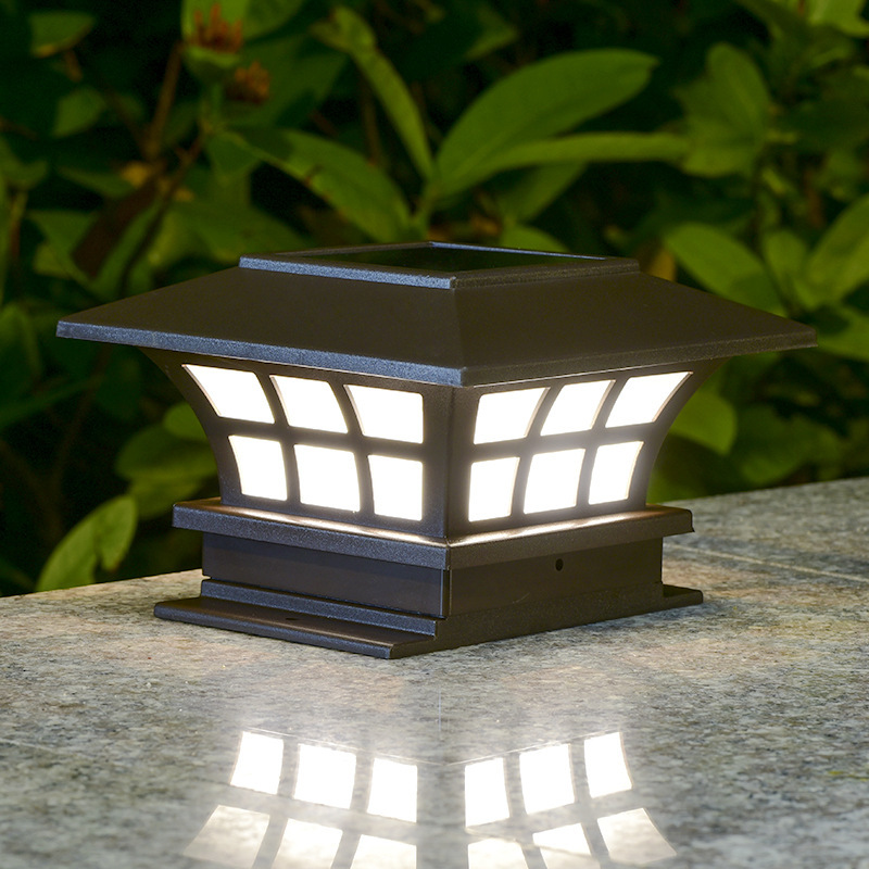 Amazon's new cross-border solar LED coffee column head lamp, outdoor waterproof decorative wall, courtyard and garden lamp Application Scenario