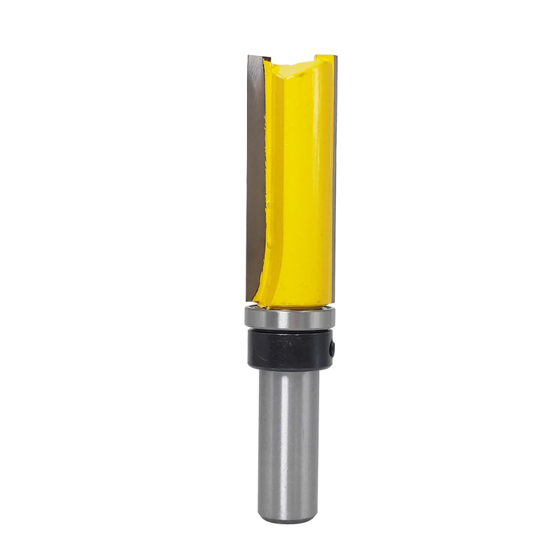 Profiling trimming knife with bearing straight knife, woodworking milling cutter, engraving machine trimming machine, profiling ball trimming knife 1/4 handle Item Picture