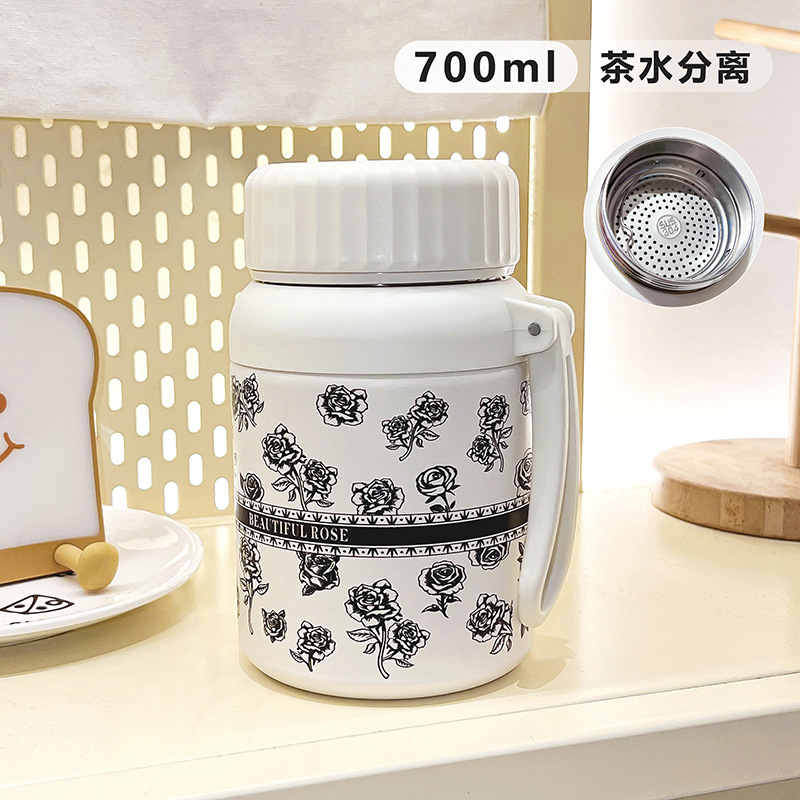 The stainless steel inner liner coffee cup is a 2024 new model with a high aesthetic level and a straw tea-water separation cup details Picture