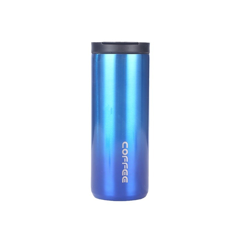 Cross-border best-selling stainless steel gradient color cross-border insulated cup, portable and fashionable office coffee cup, vacuum double-layer Item Picture