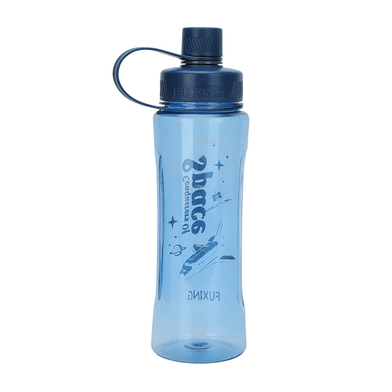 Fuxing Super Large Capacity sports water bottle, outdoor portable plastic cup, anti-drop and leak-proof, direct drinking space cup, portable cup Item Picture
