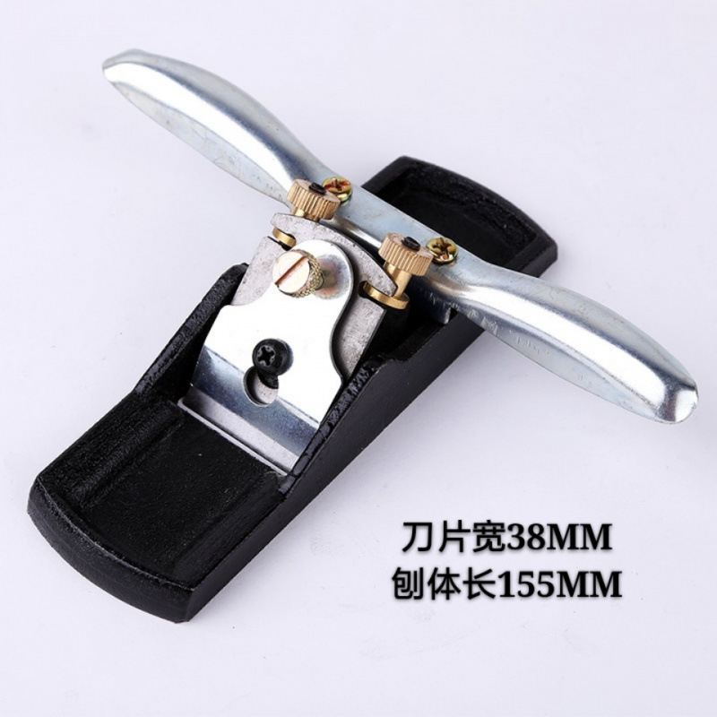 Woodworking planer, iron planer, double-wire trimming adjustable, hand-pushed cast iron woodworking planer, trimming iron handle planer with blade Specification drawing