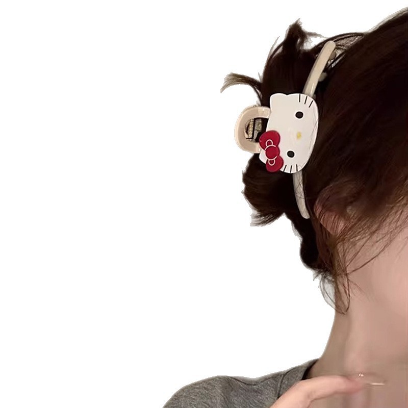 Korean version of the cartoon Sanrio Kitty cat scratchpad, back of the head ponytail clip, large shark clip, ins hairpin and hair accessory Item Picture