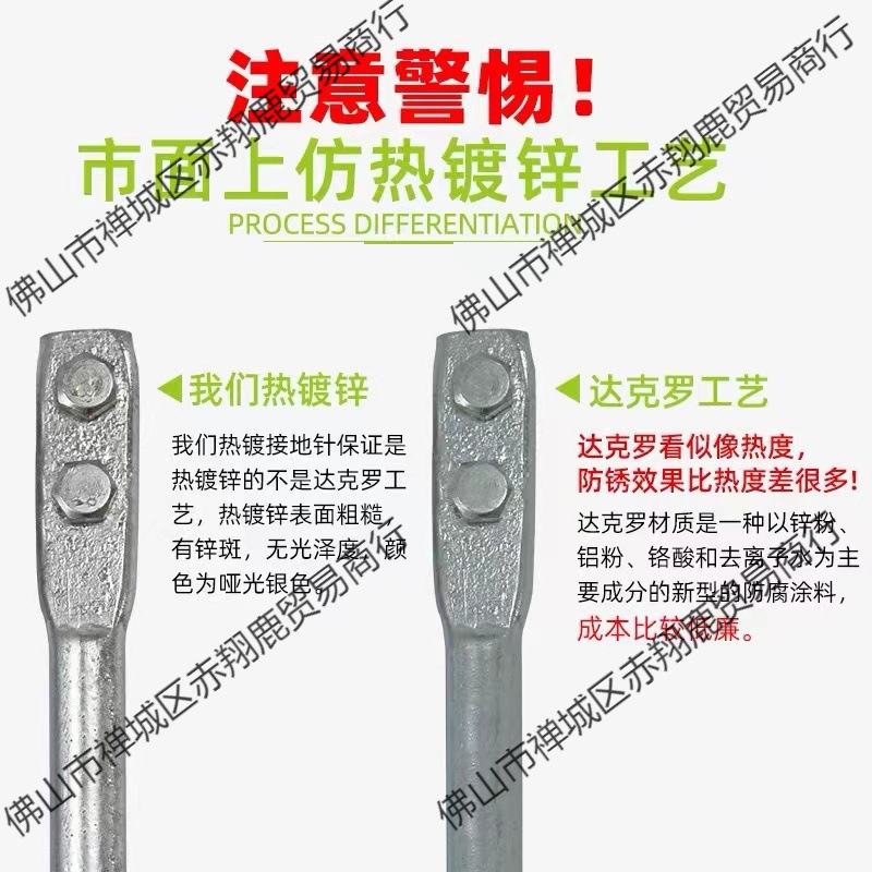 Grounding wire rod, grounding lightning protection, grounding electrode, grounding, galvanized grounding lightning protection project, lightning rod, household Lede strain Specification drawing