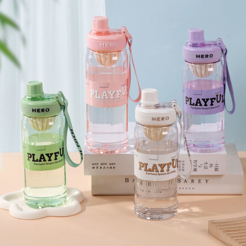 Amazon's best-selling new plastic cups: creative portable cups, fitness cups, sports water cups, and direct drinking space cups full figure
