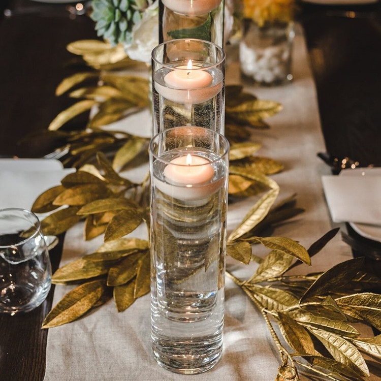Glass candlestick Valentine's Day romantic candlelight dinner atmosphere Birthday party hotel wedding smokeless floating candle cup Application Scenario