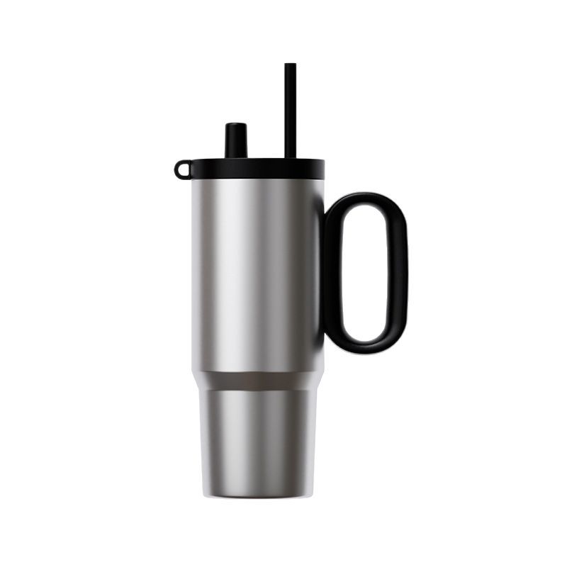Customized insulated water cup, 316 stainless steel coffee cup, double-layer vacuum with straw ice cup, heat and cold preservation Item Picture