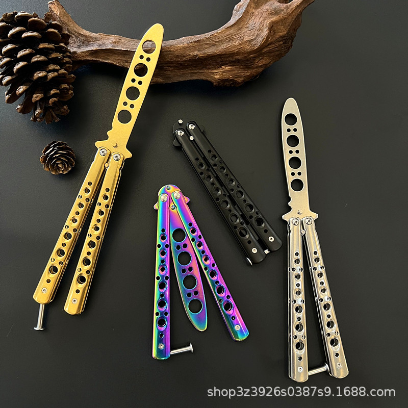 Factory wholesale Y46 butterfly training knife swinging practice comb knife swinging practice tool unsharpened butterfly knife practice Specification drawing