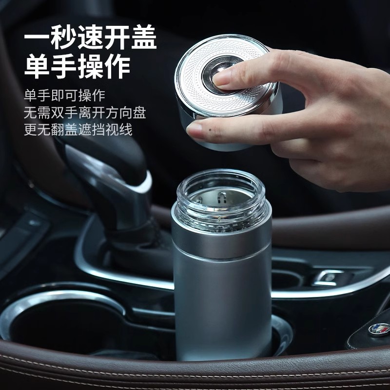Quick-opening insulated cup, press-type car cup, food-grade stainless steel insulated tea brewing cup, a popular bestseller with a tea strainer details Picture