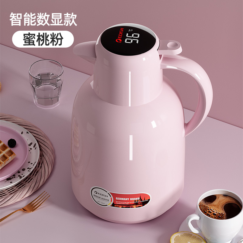 EDISH Smart Home thermos Flask with large capacity glass inner liner, new portable thermos flask for wedding Specification drawing