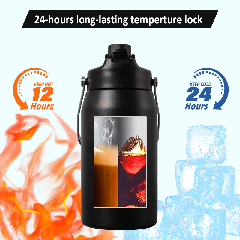 Unique mold with handle, double-drinking space pot, thermos, sports water bottle, 1800ML large capacity water bottle details Picture