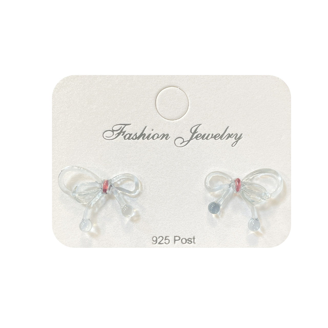 Korean summer acrylic transparent color-blocking bow earrings 925 silver needle new sweet and fresh girl stud earrings Item Picture
