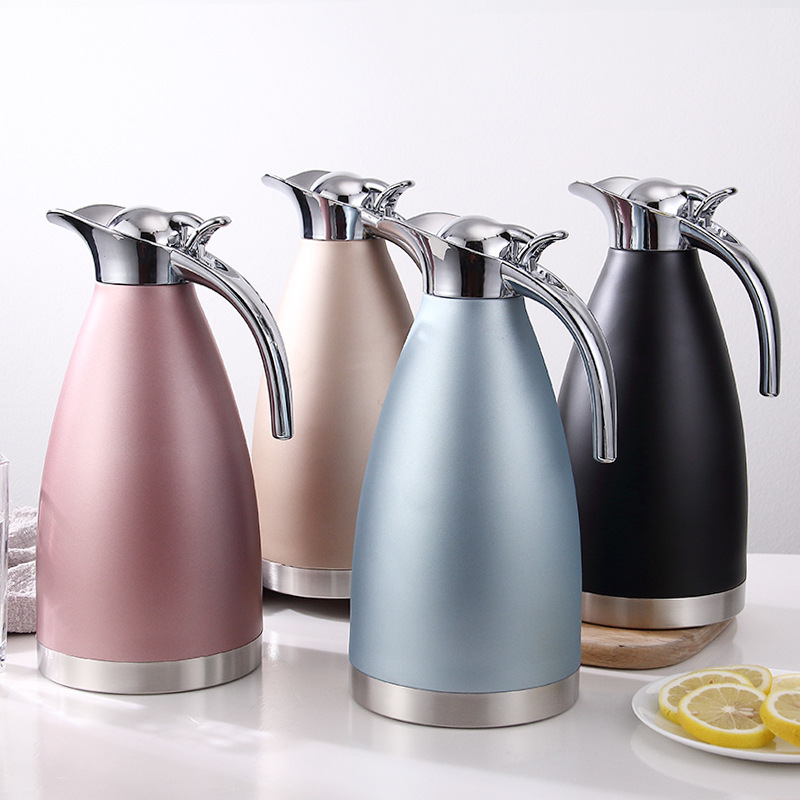 European-style vacuum coffee pot, 304 stainless steel insulated pot, household large-capacity 2L boiling water kettle, hot water kettle, cold water kettle Specification drawing