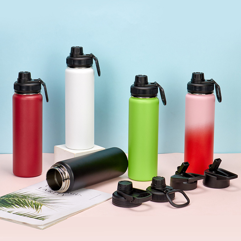 Customized 304 stainless steel insulated cups, space flasks, vacuum double-layer outdoor car sports water bottles and handle cups for foreign trade details Picture