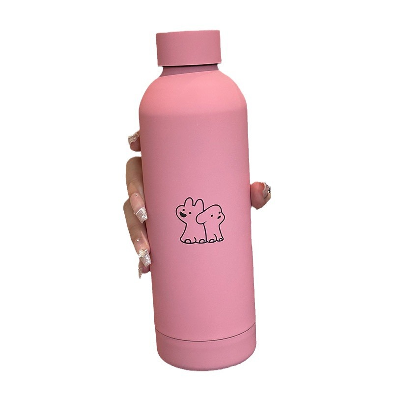 New wine bottle cold and heat preservation cup, ins heat preservation cup, dog line, ins style stainless steel food-grade special cup Item Picture