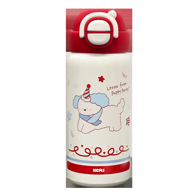 Wholesale of new student insulated cups with double bottle LIDS, schoolbag water cups, cartoon portable stainless steel cups for girls Item Picture