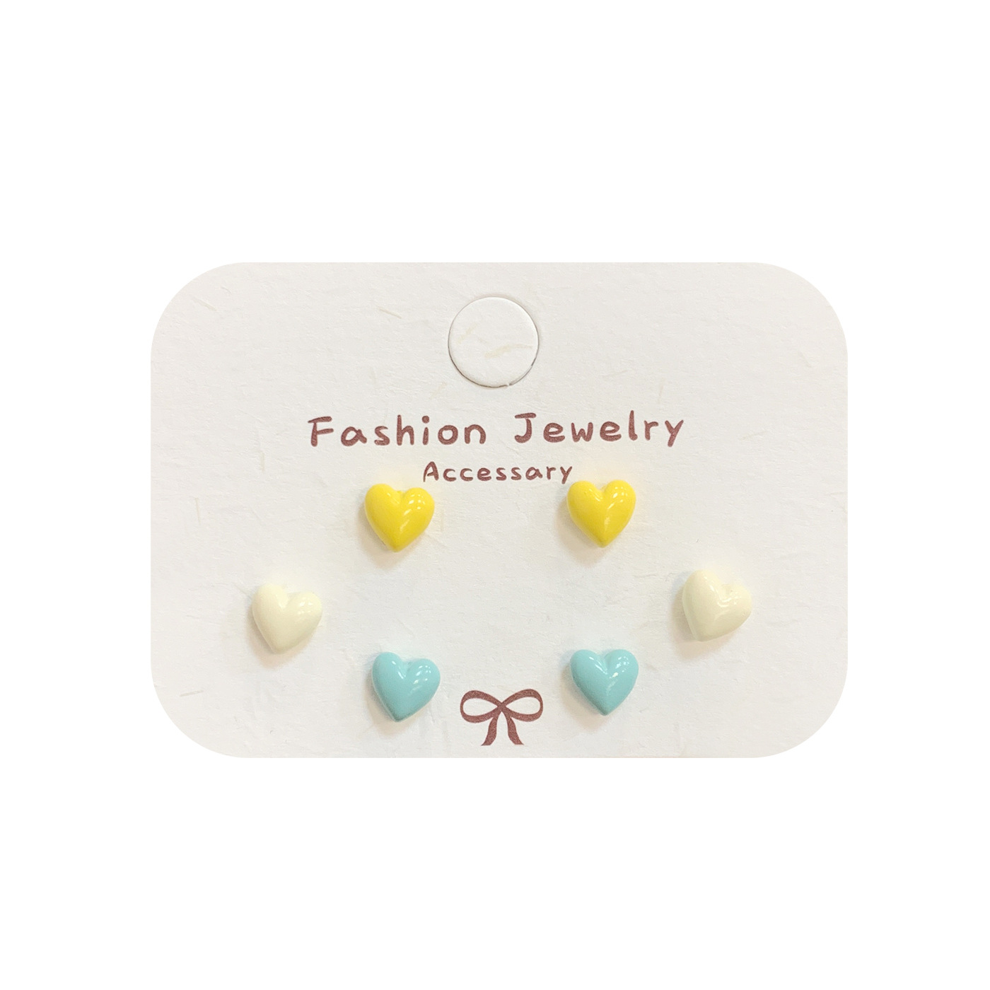 Fresh and small, colorful flower stud earrings set for women, silver needle, sweet heart-shaped oil, dopamine, student summer earrings Item Picture