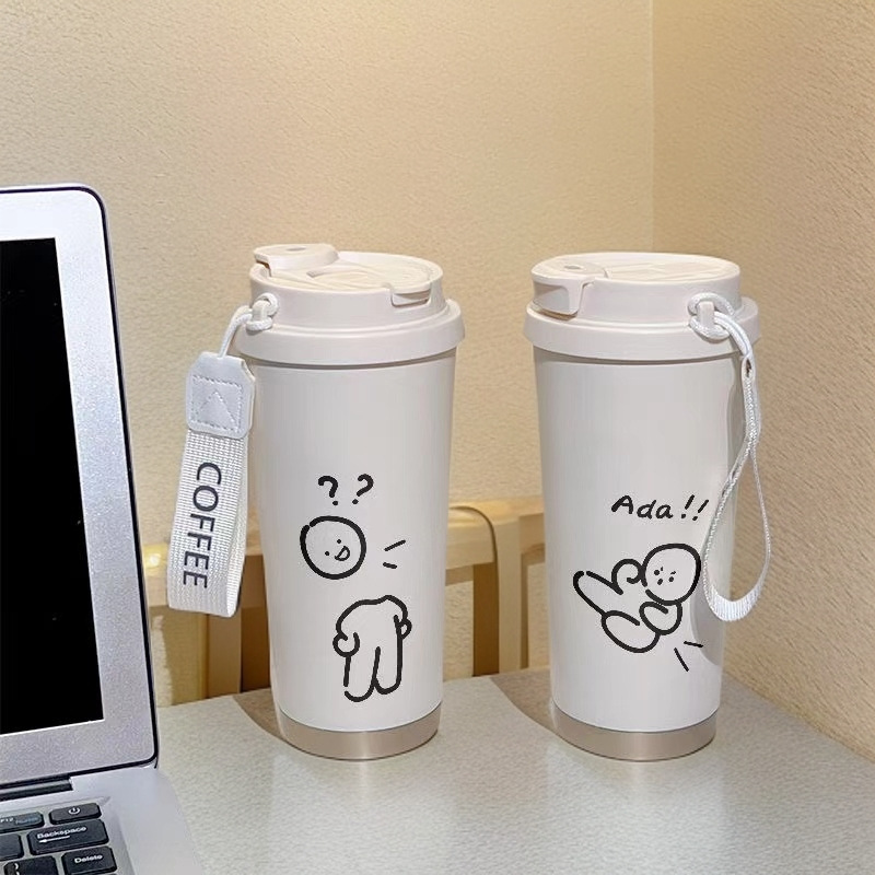 Straw water cup, super cute insulated cup, large-capacity portable coffee cup, sports car, wholesale for male and female students full figure
