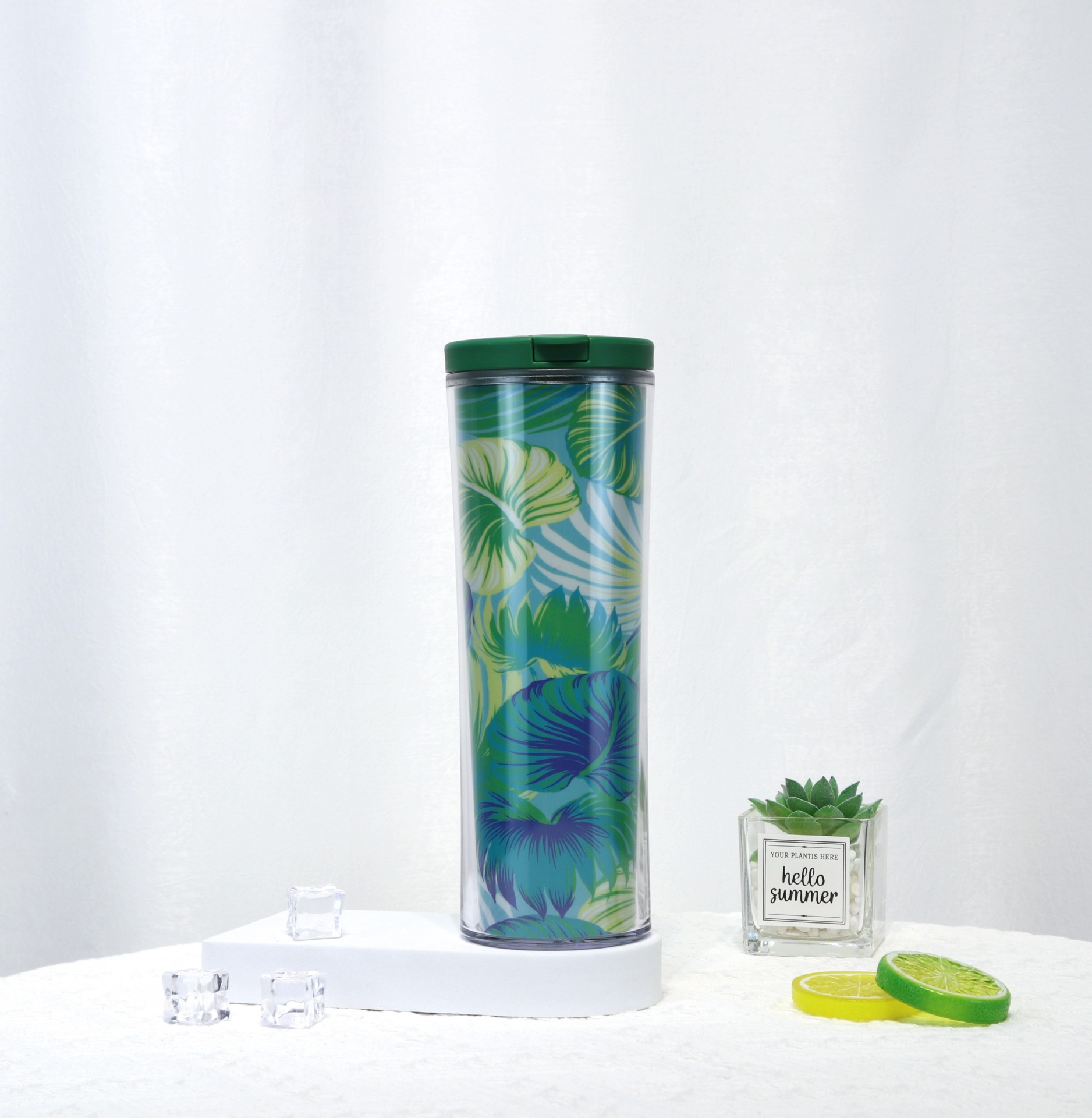 Fashionable and popular indoor household drinking cups, double-layer insulated straw cups, straight screw cap water cups 710ml wholesale Specification drawing