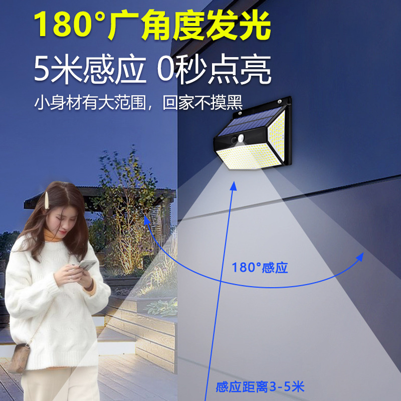 Solar-powered outdoor courtyard landscape lighting fixtures, outdoor waterproof human-sensing simple small wall lamps details Picture