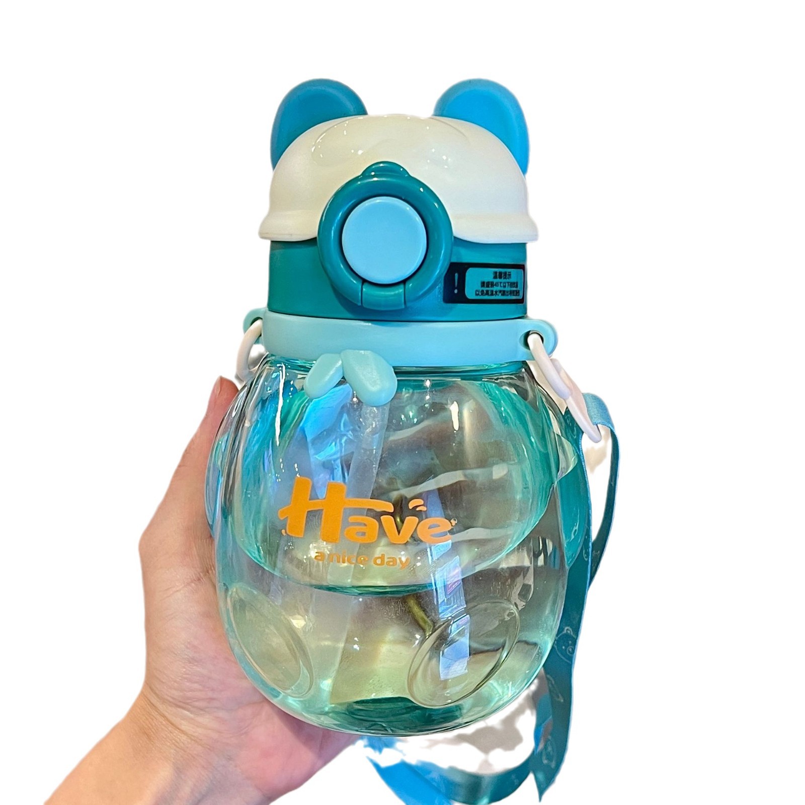 Yitong Fashionable sports plastic cups, portable water cups for students and girls, bouncing LIDS, large-capacity water bottles with scales, wholesale Item Picture