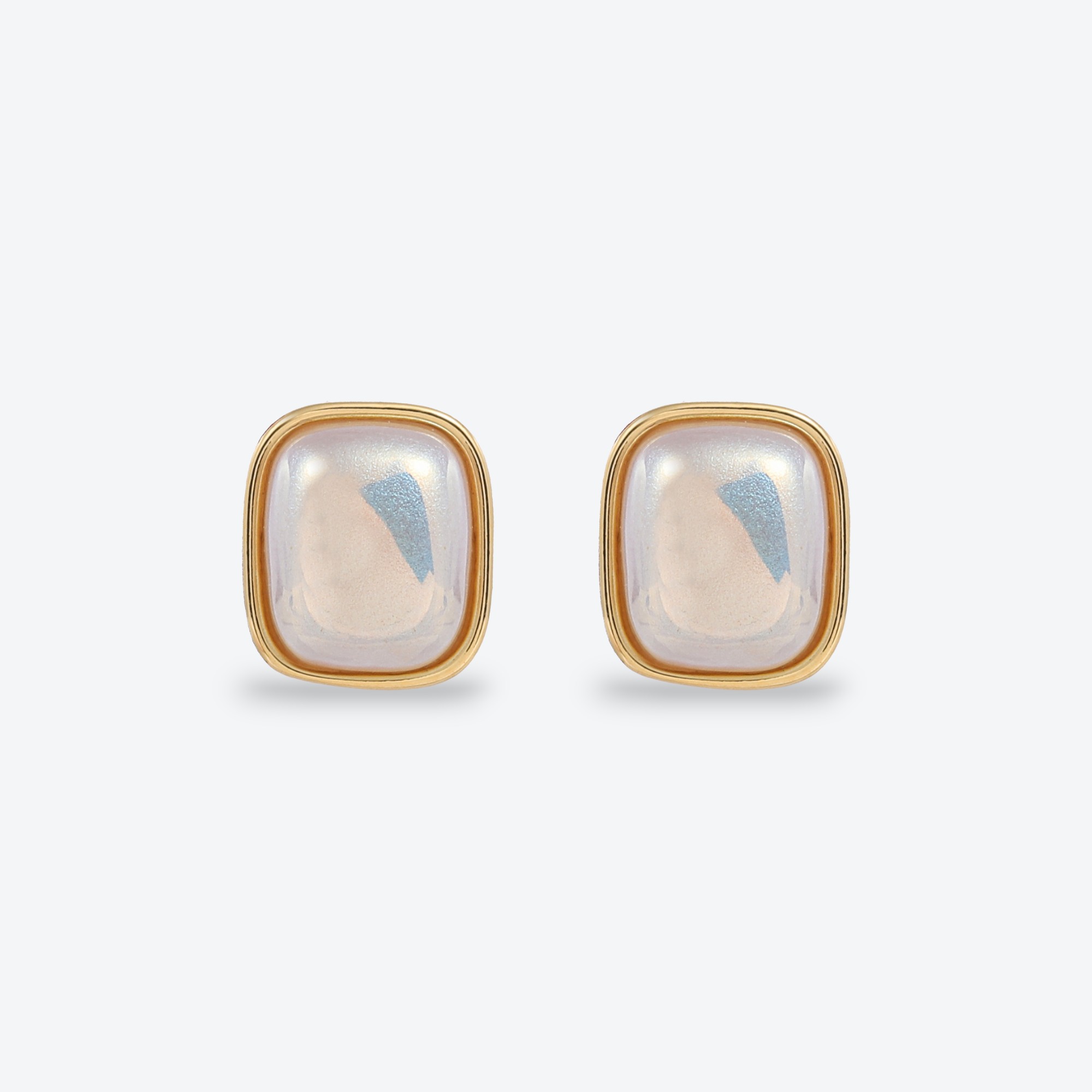 Xuhui brand exquisite and light luxury copper plated with real gold and set with zircon 925 silver needle square beaded earrings, fashionable and elegant Application Scenario