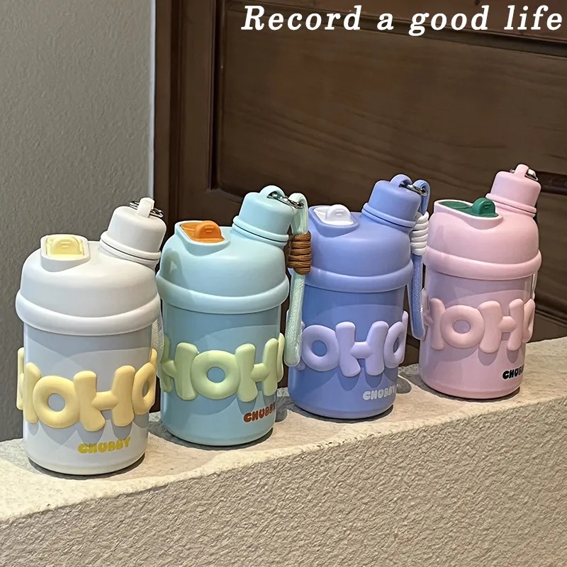 316 portable class cup, new Instagram women's Internet celebrity Korean version double-drinking cup, insulated cup, student stainless steel, simple style details Picture
