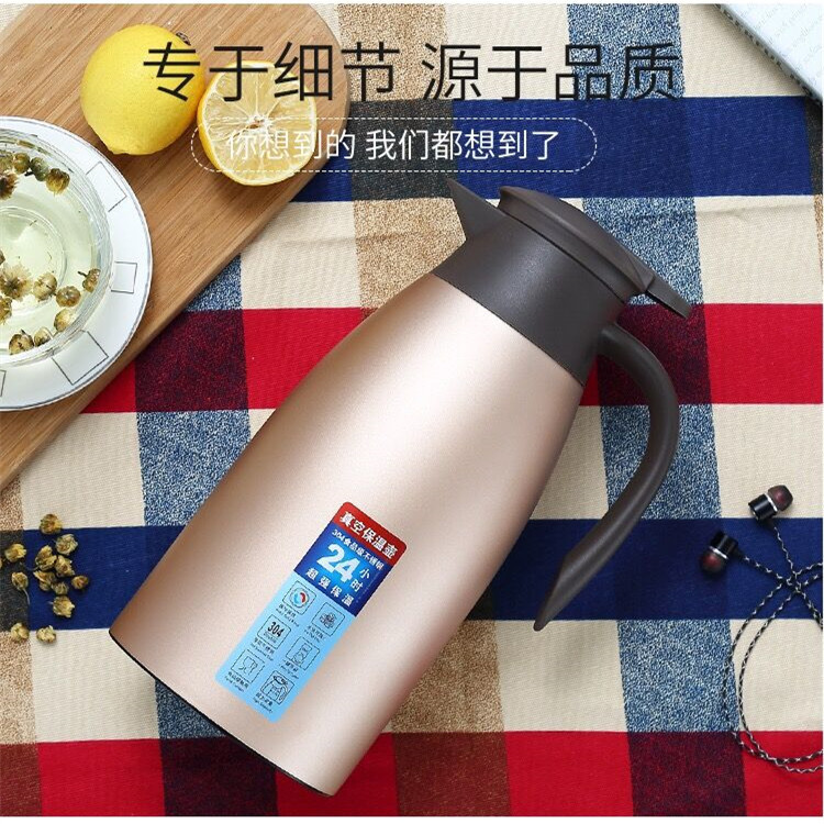 304 stainless steel vacuum insulated kettle, thermos, European coffee pot, household hot water bottle, welcome gift, can be printed with logo details Picture
